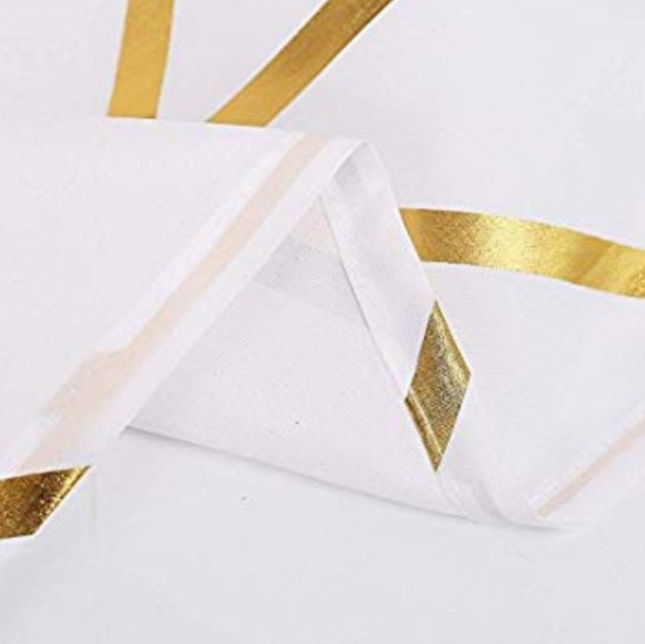 Geometric Gold Fabric Shower Curtain - Picture 3 of 8